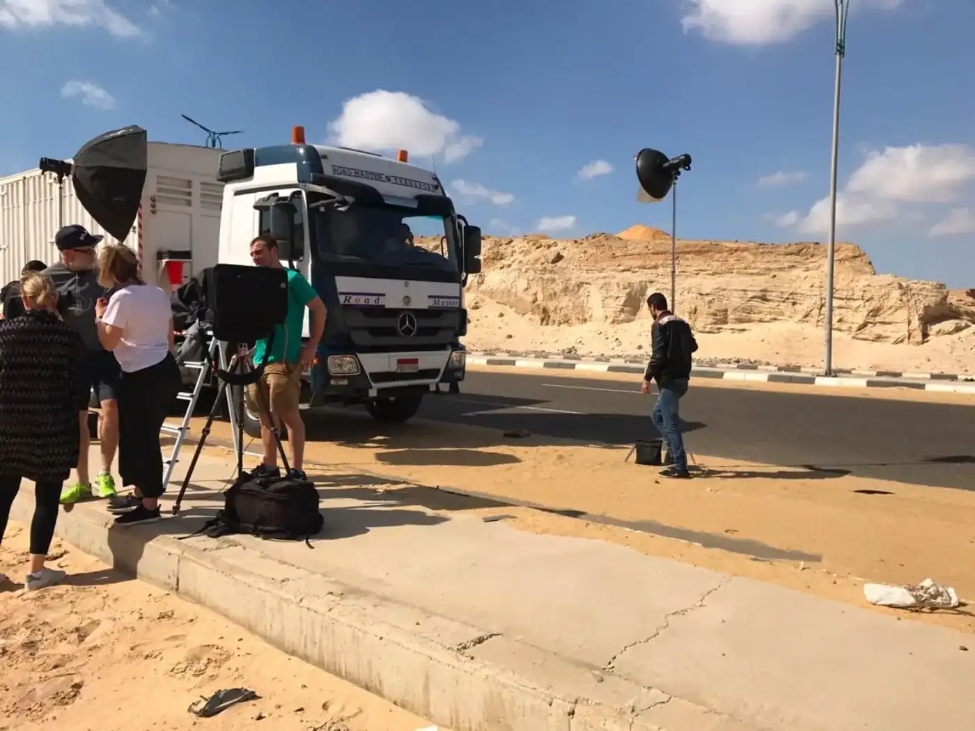 Shell commercial set on location in Egypt